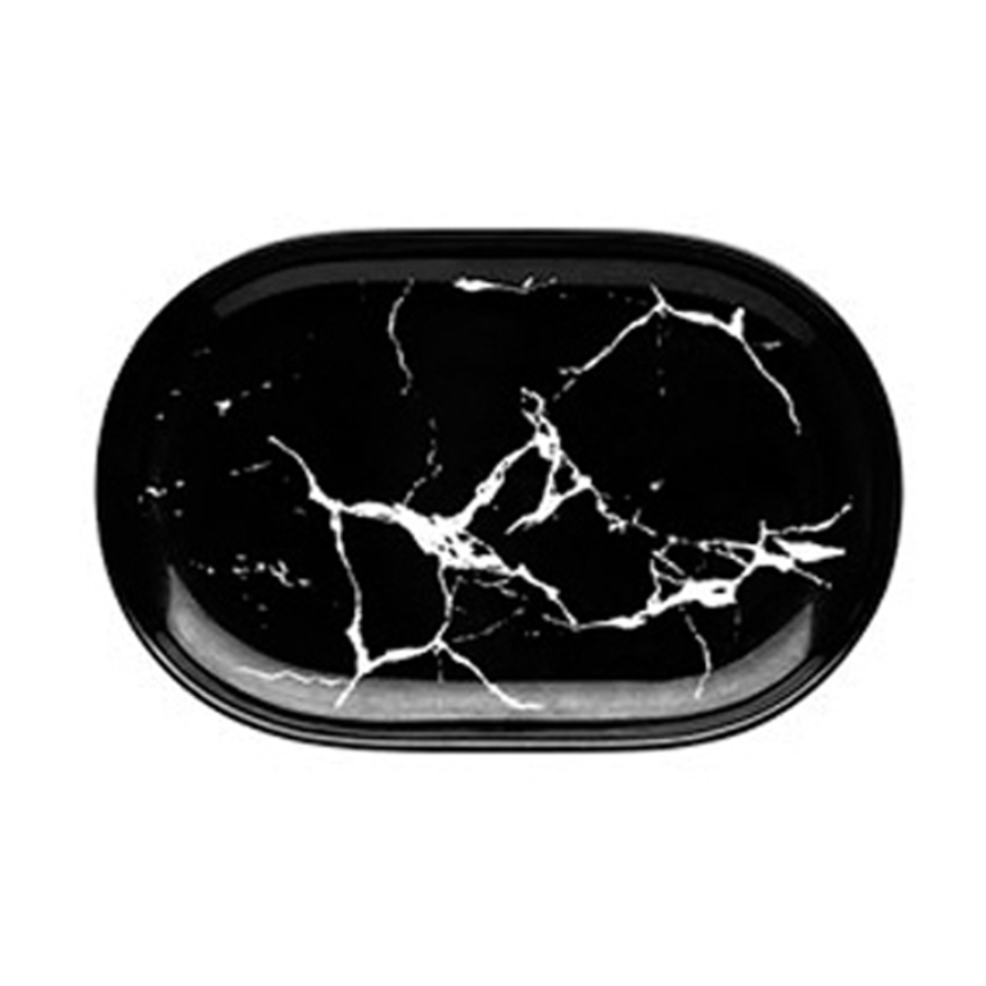 Truffula Forest [Black] Oblong Marble Vein Platter