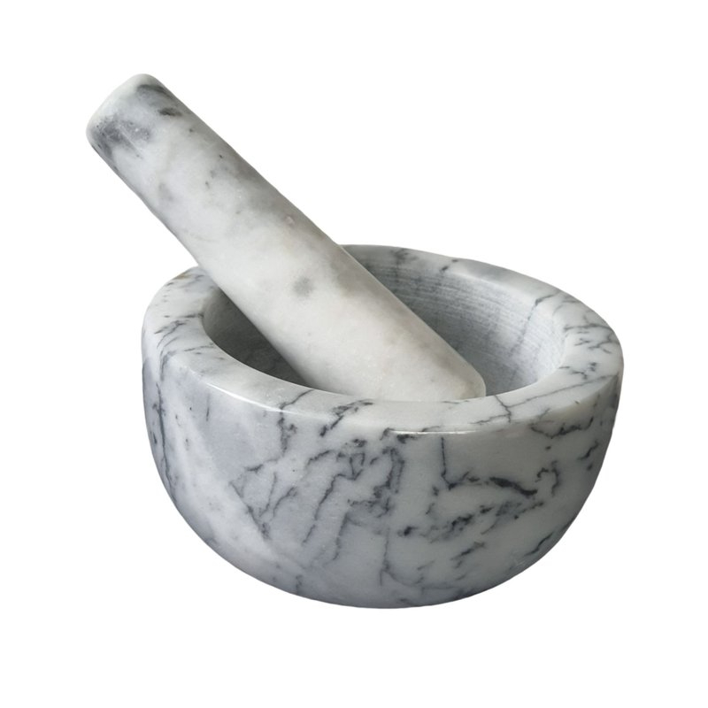 Truffula Forest Nordic Marble Grey Mortar And Pestle