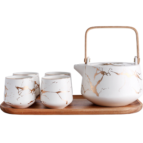 Truffula Forest [White] 6pcs Japanese Inspired Teapot Set