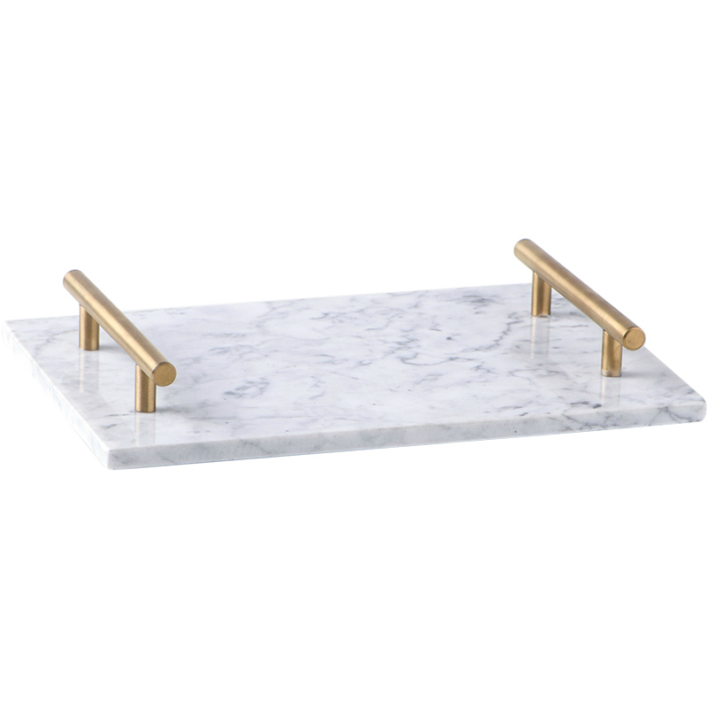 Truffula Forest [Grey] Marble Tray With Brass Handle