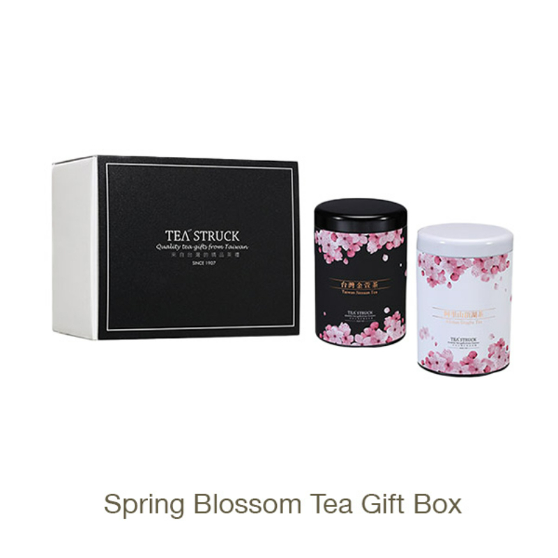 Spring Blossom Tea Gift Box (2x Alishan Dingu Oolong Tea 50g Box + 2x  Taiwan Jinxuan Tea 50g Box)