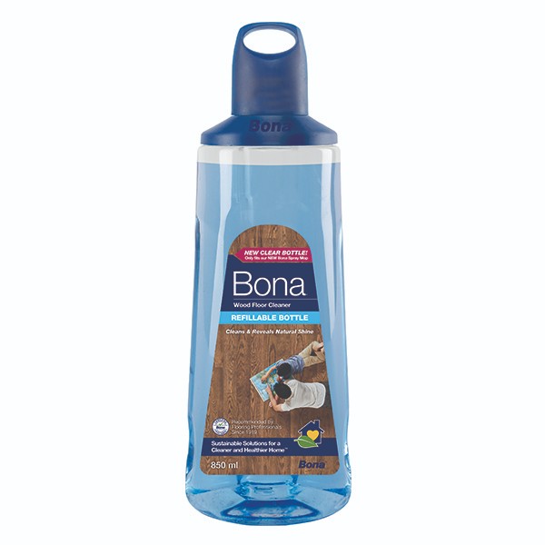 Bona Wood Floor Cleaner cartridge for new Premium Spray Mop, 850ml, dries fast, ready to use,safe for your family & pets