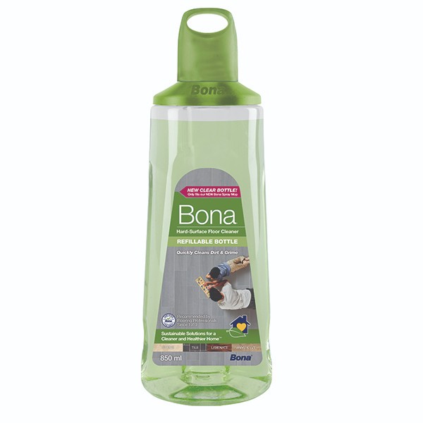 Bona Hard Surface Floor Cleaner, Refillable bottle fits new Premium Spray Mop (850 ml)