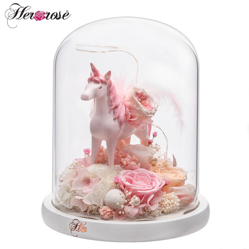 Her Rose Unicorn (Pink + Globe)