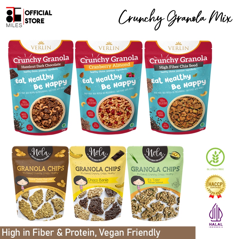 VERLIN Crunchy Granola Mix Bundle (3 Variants of Crunchy Bundle & Granola Chips) Halal