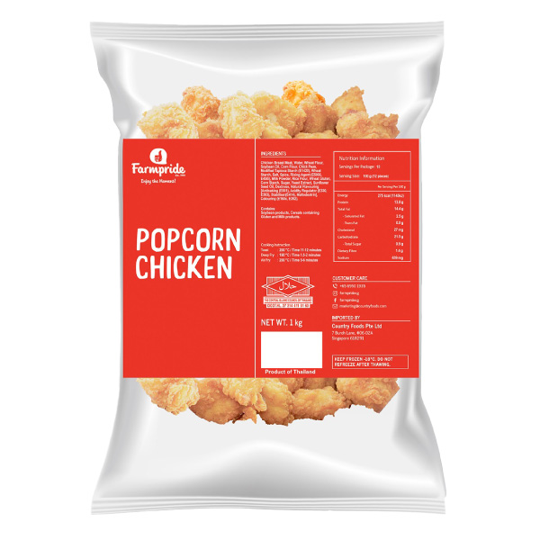 Farmpride Popcorn Chicken 1kg Frozen (Halal)