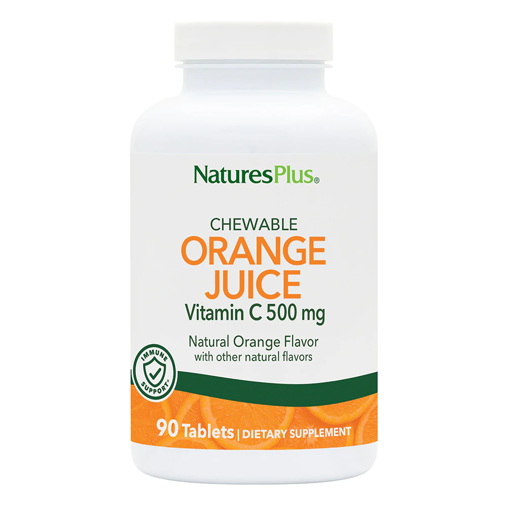 Natures Plus Orange Juice C 500 mg - Chewable Vitamin C 90 Tablets
