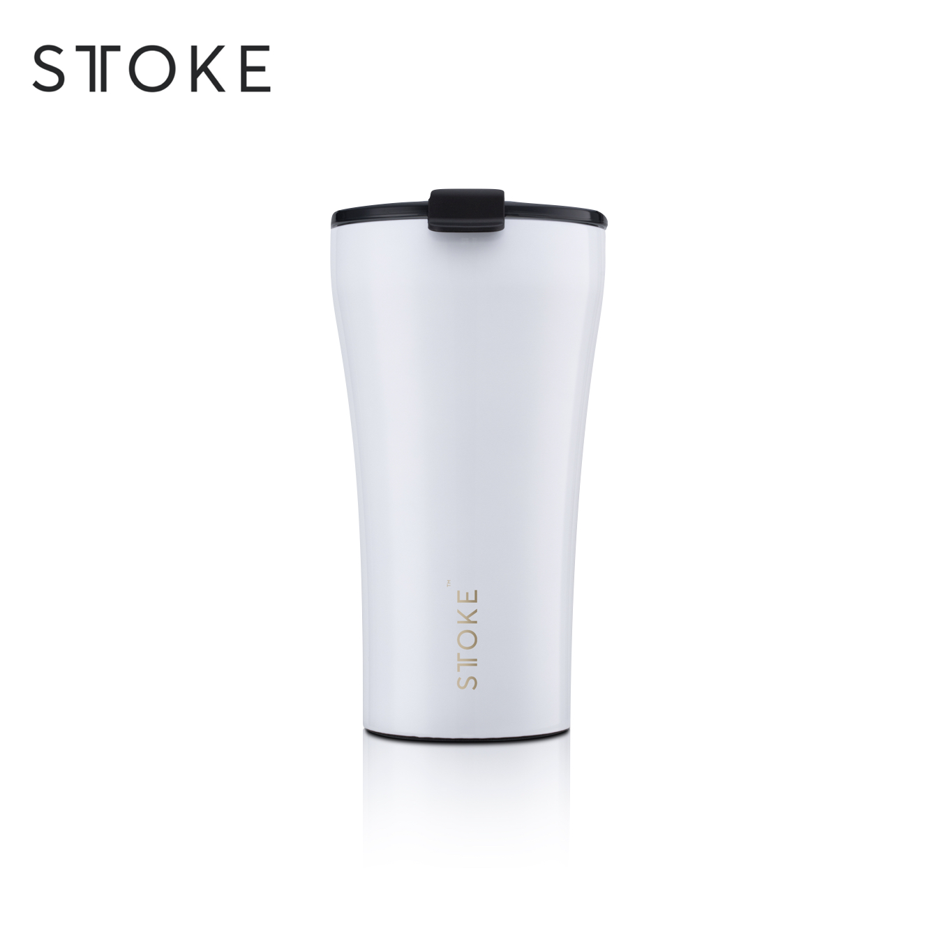 Sttoke Leakproof Ceramic Cup 12 oz - Angel White