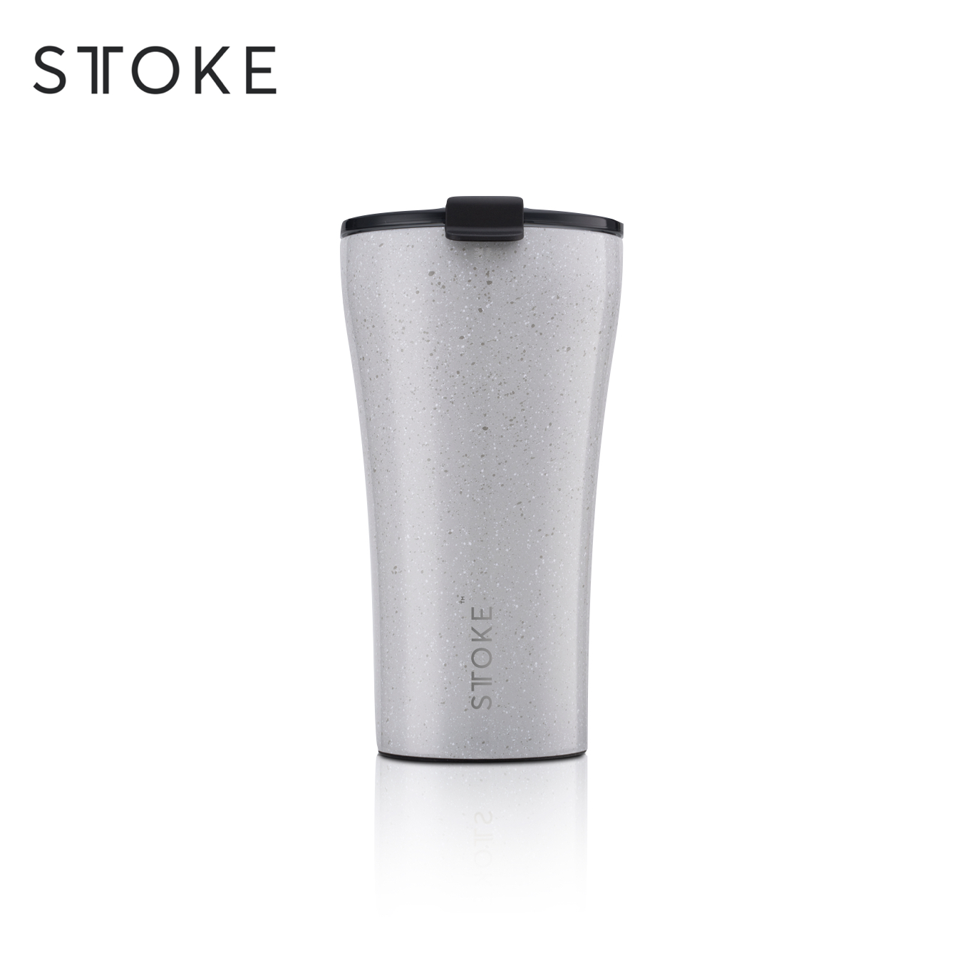 Sttoke Leakproof Ceramic Cup 12 oz - Granite Grey