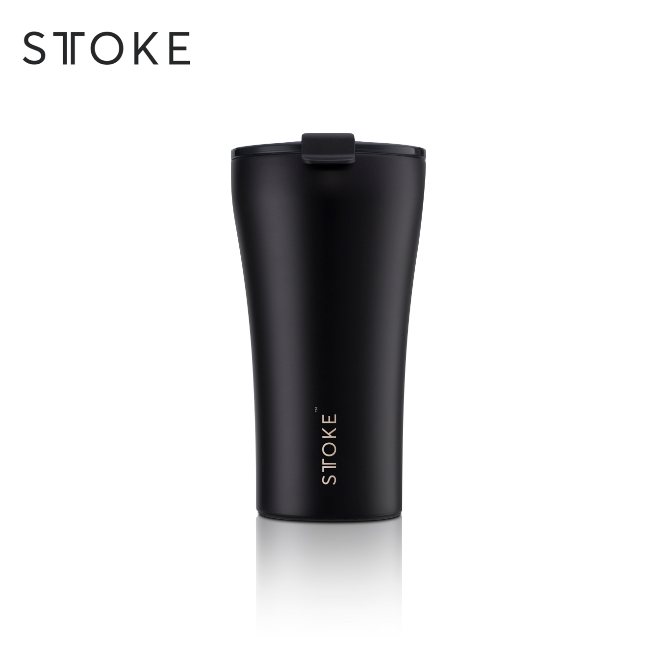 Sttoke Leakproof Ceramic Cup 12 oz - Luxe Black