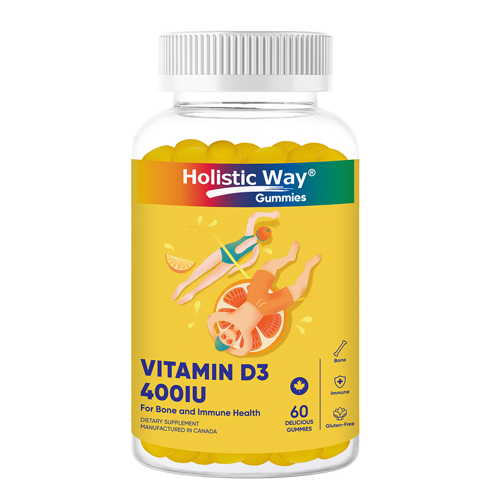 Holistic Way Vitamin D3 400IU Gummy for Bone and Immune Health (60 Gummies)
