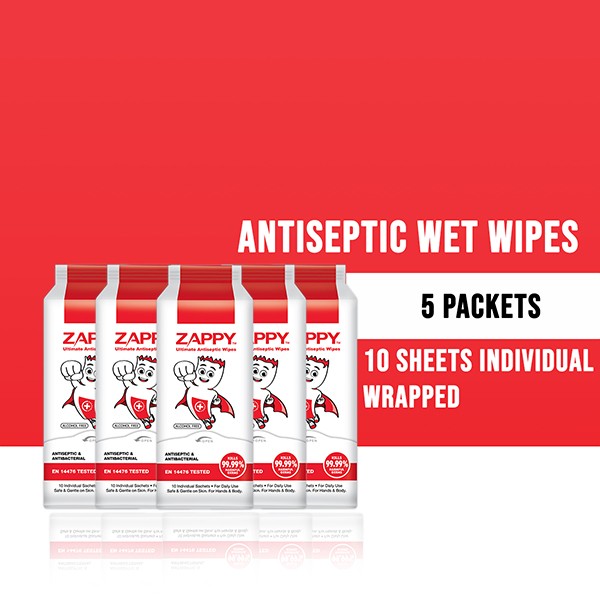 Zappy Ultimate Antiseptic Wet Wipes 10s