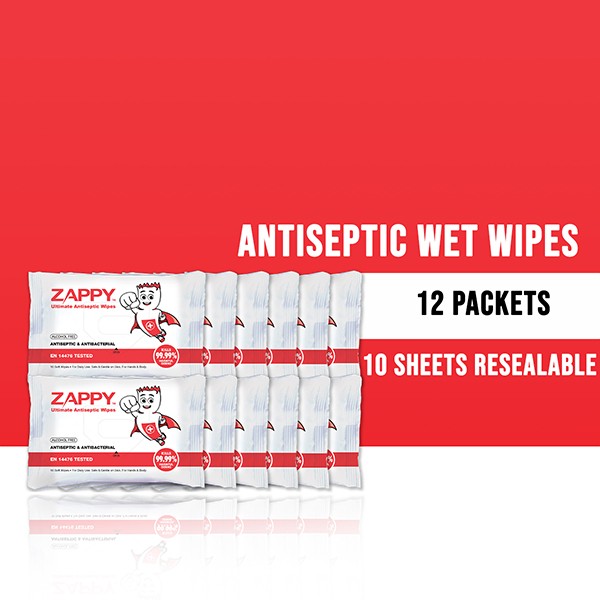 Zappy Ultimate Antiseptic Wet Wipes 10R