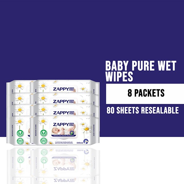 Zappy Baby Pure Wipes 80s Unscented