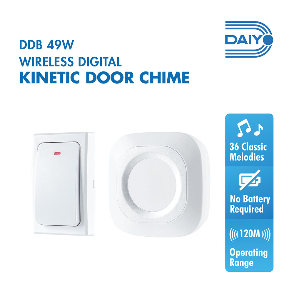 Daiyo DDB 49W Wireless Kinetic Doorbell (AC)