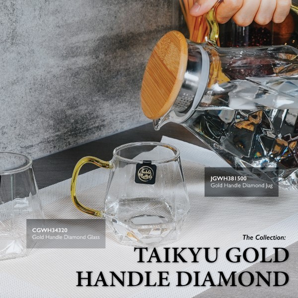 Table Matters - TAIKYU Gold Handle Diamond Glass