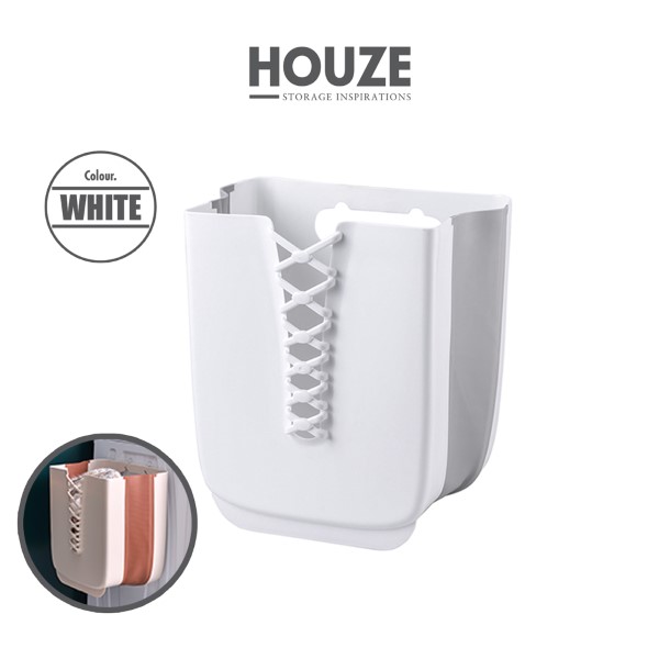 HOUZE - Foldable Hanging Laundry Basket (White)