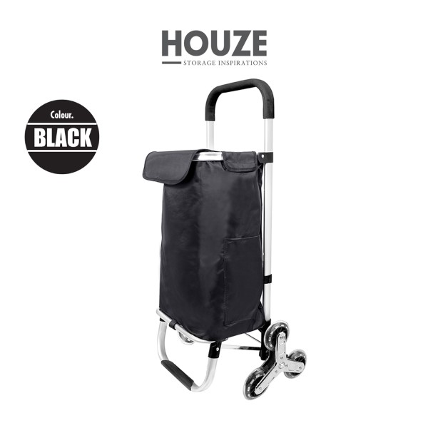 HOUZE - Aluminium Stair Climber Shopping Trolley (Black)