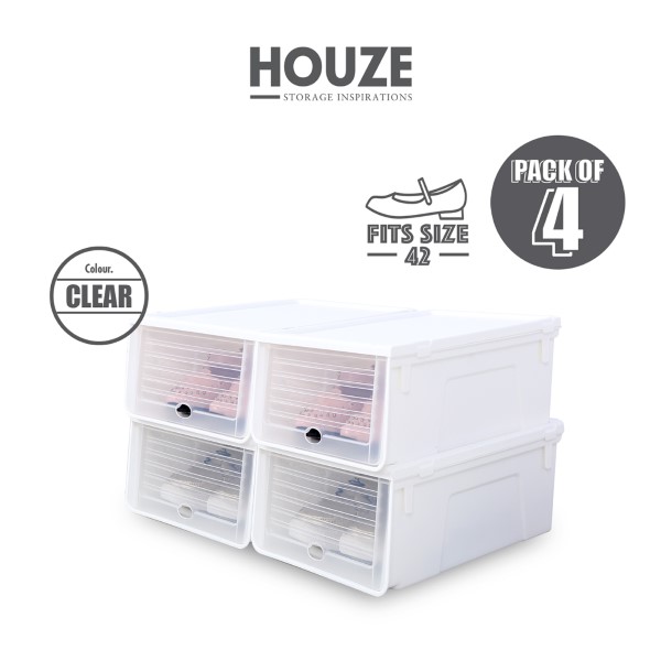 HOUZE - SoleMate - Sliding Lid 'Ladies' Shoe Box (Pack of 4)