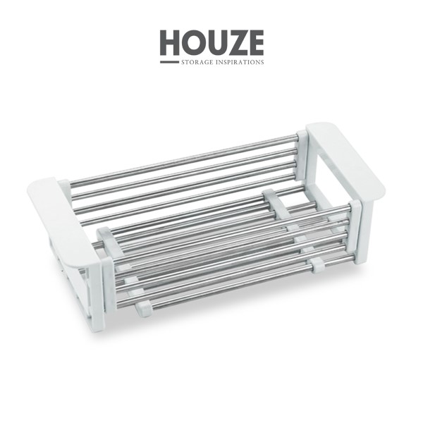 HOUZE - Extendable Stainless Steel Sunken Sink Drainer (Dim: 36-57 x 16 x 9cm)