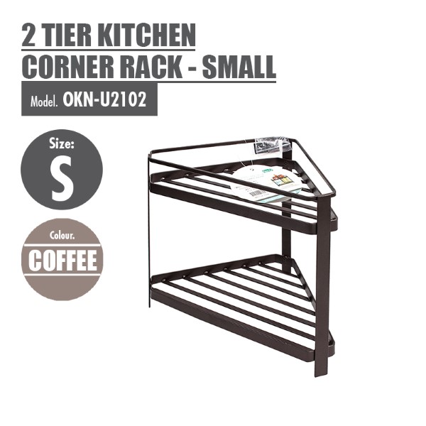 HOUZE - 2 Tier Kitchen Corner Rack (Small / Large)