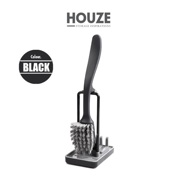 HOUZE - Sponge and Dish Brush Sink Holder Set (Black)