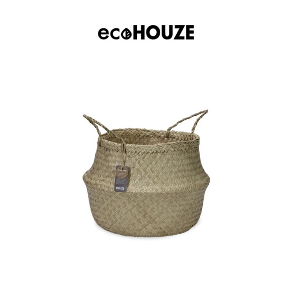 ecoHOUZE Seagrass Plant Basket With Handles (Small / Large - Black / Large - Grey / Large - White)
