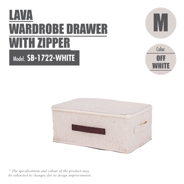 HOUZE - Lava - Wardrobe Drawer with Zipper - Off White (M/L)