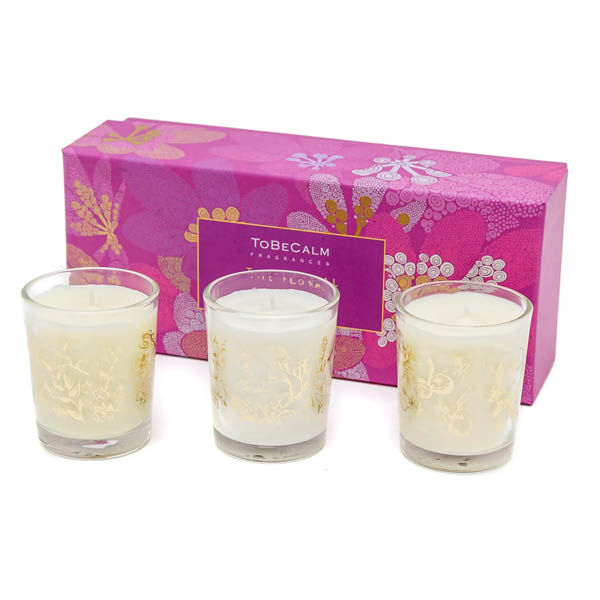To Be Calm The Floral Collection - Votive Candle Set