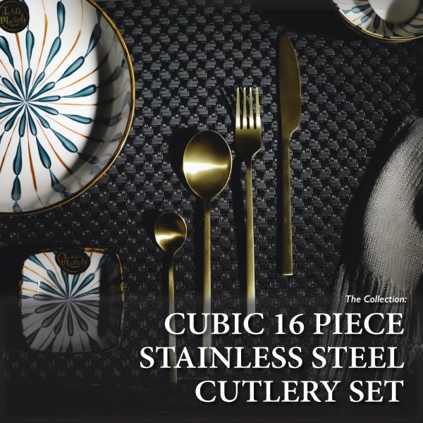 Table Matters - Cubic 16 Piece Stainless Steel Cutlery Set
