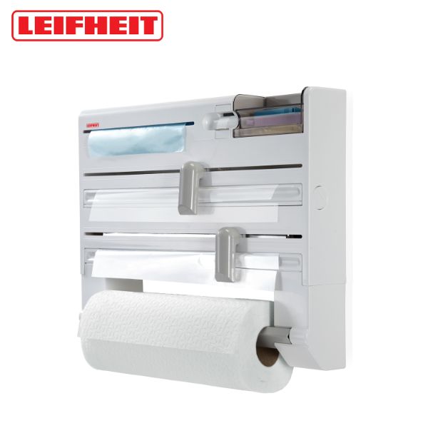 Leifheit Kitchen Organiser Wall Mounted Roll Holder For Kitchen Towel/Aluminium Foil/ Shrink Wrap/ Cling Wrap L25723 Parat Perfect Plus