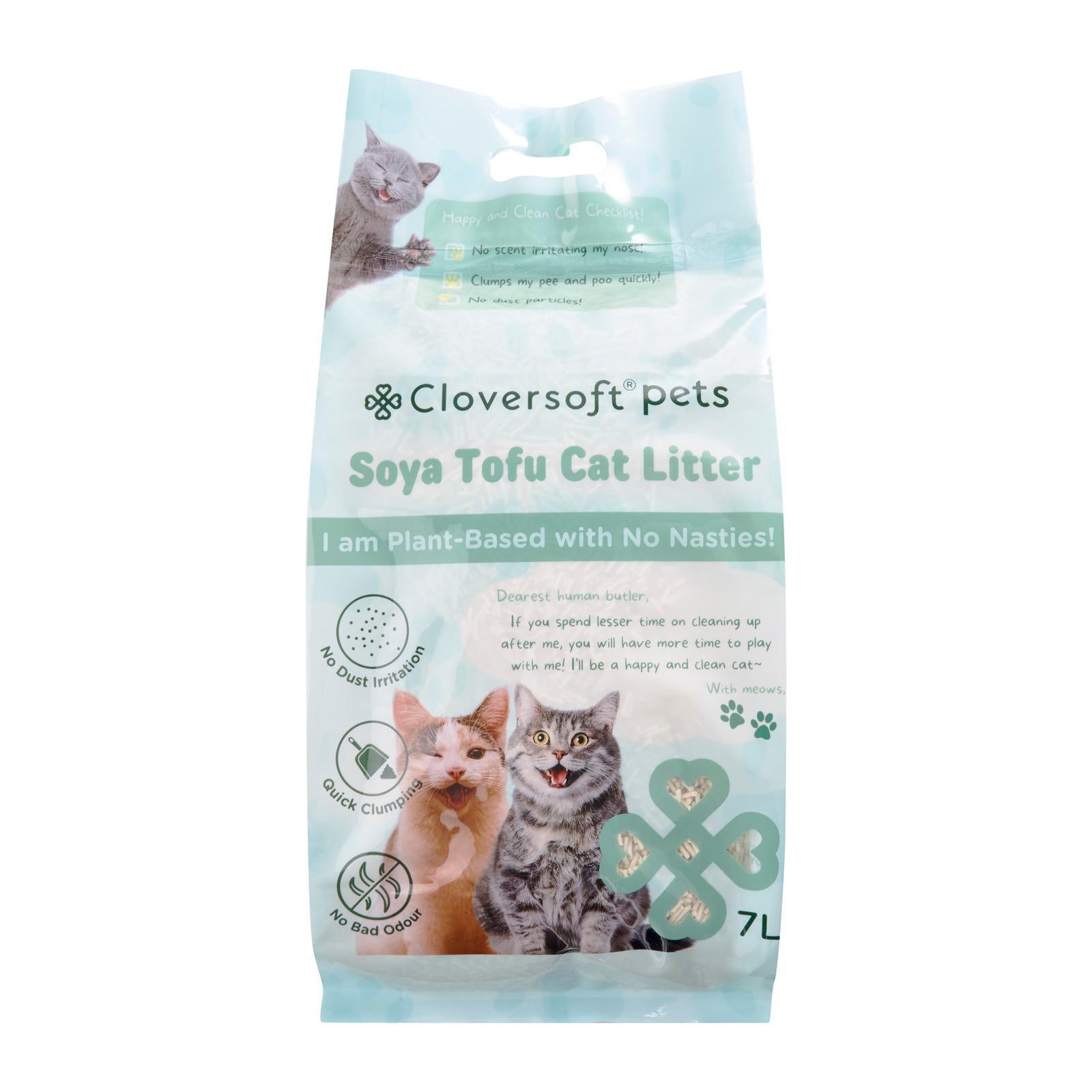 Cloversoft Pets Unscented & Dye-Free Soya Tofu Cat Litter 7L