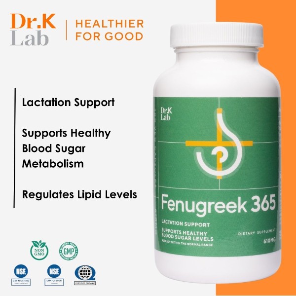 Dr. K Lab Fenugreek 365 - Supports Healthy Blood Sugar Metabolism and Promotes Heart Health