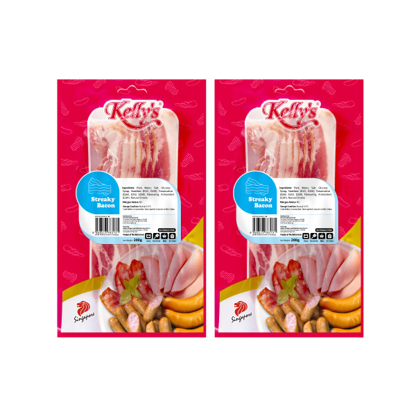 [Bundle of 2] Kelly's Danish Streaky Bacon 200g Chilled