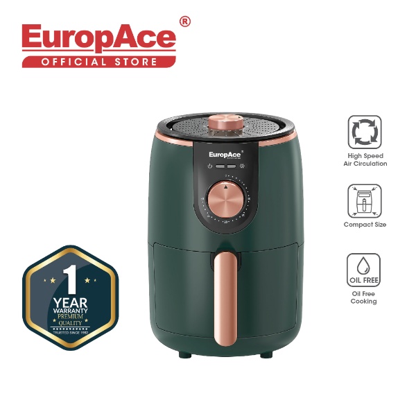 EuropAce 1.8L Air Fryer (Emerald Green / 1000W / Single Basket)