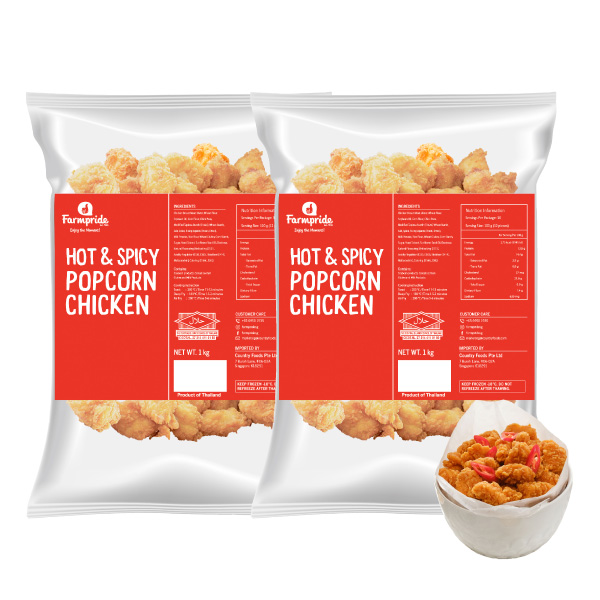 [Bundle of 2] Farmpride Hot & Spicy Popcorn 1kg Frozen (Halal)