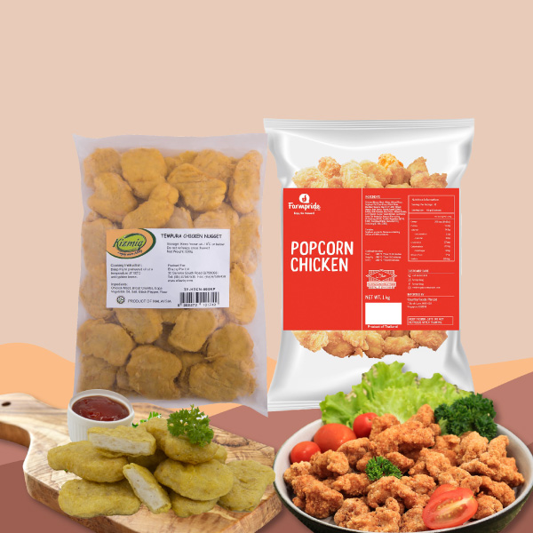 Farmpride Popcorn chicken & Tempura Nugget Frozen (Halal)