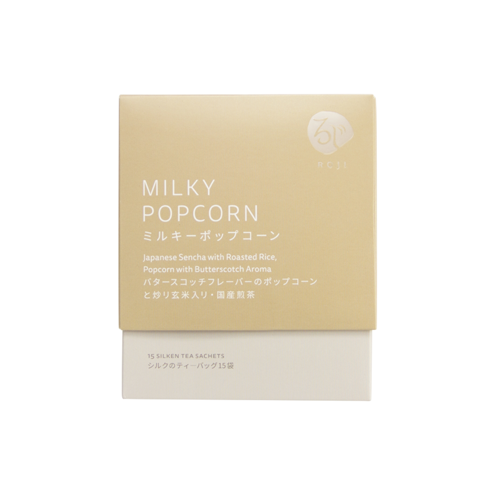 [ROJI CHA] Milky Popcorn Green Tea Japanese Sencha with Roasted Rice; Popcorn with Butterscotch Aroma - 15 Sachets