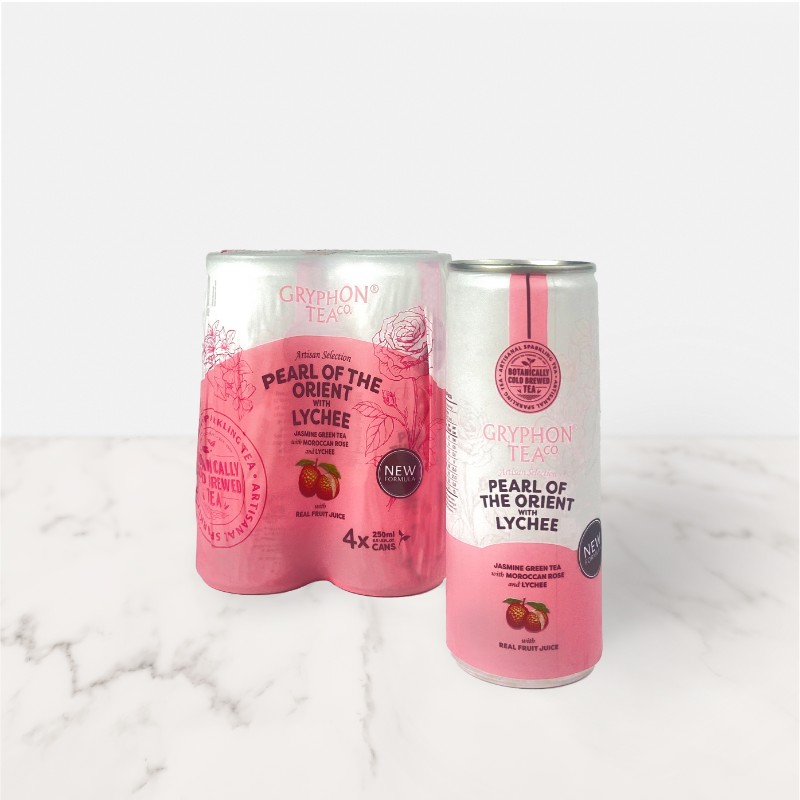[GRYPHON TEA CO.] Pearl of the Orient with Lychee Cold Brewed Sparkling Tea Cans (4 x 250 ml)