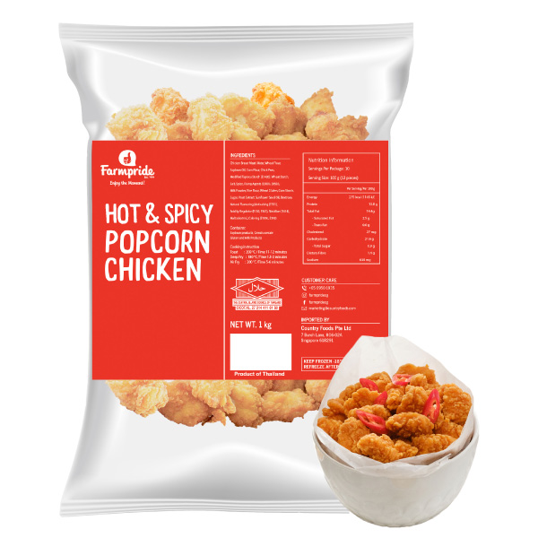 Farmpride Hot & Spicy Popcorn 1kg Frozen (Halal)