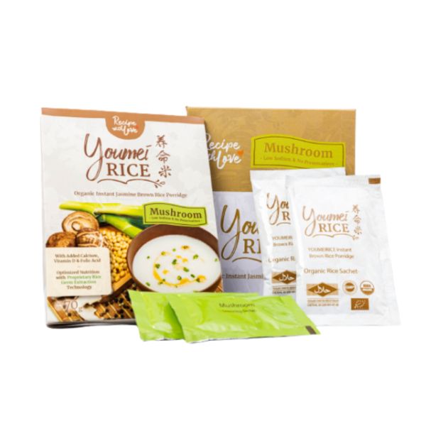 [FREE GIFT] Recipe with Love Youmei Rice Organic Instant Jasmine Brown Rice Porridge - Mushroom (Packet)