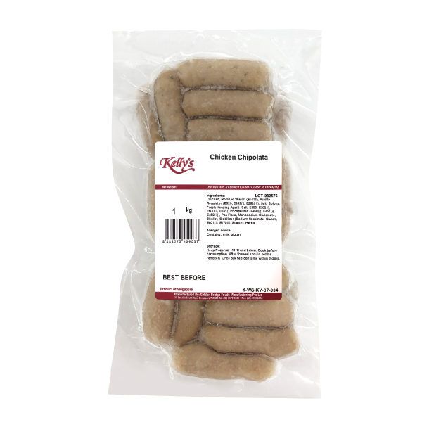 Kelly's Chicken Chipolata Sausage 1kg (Frozen)